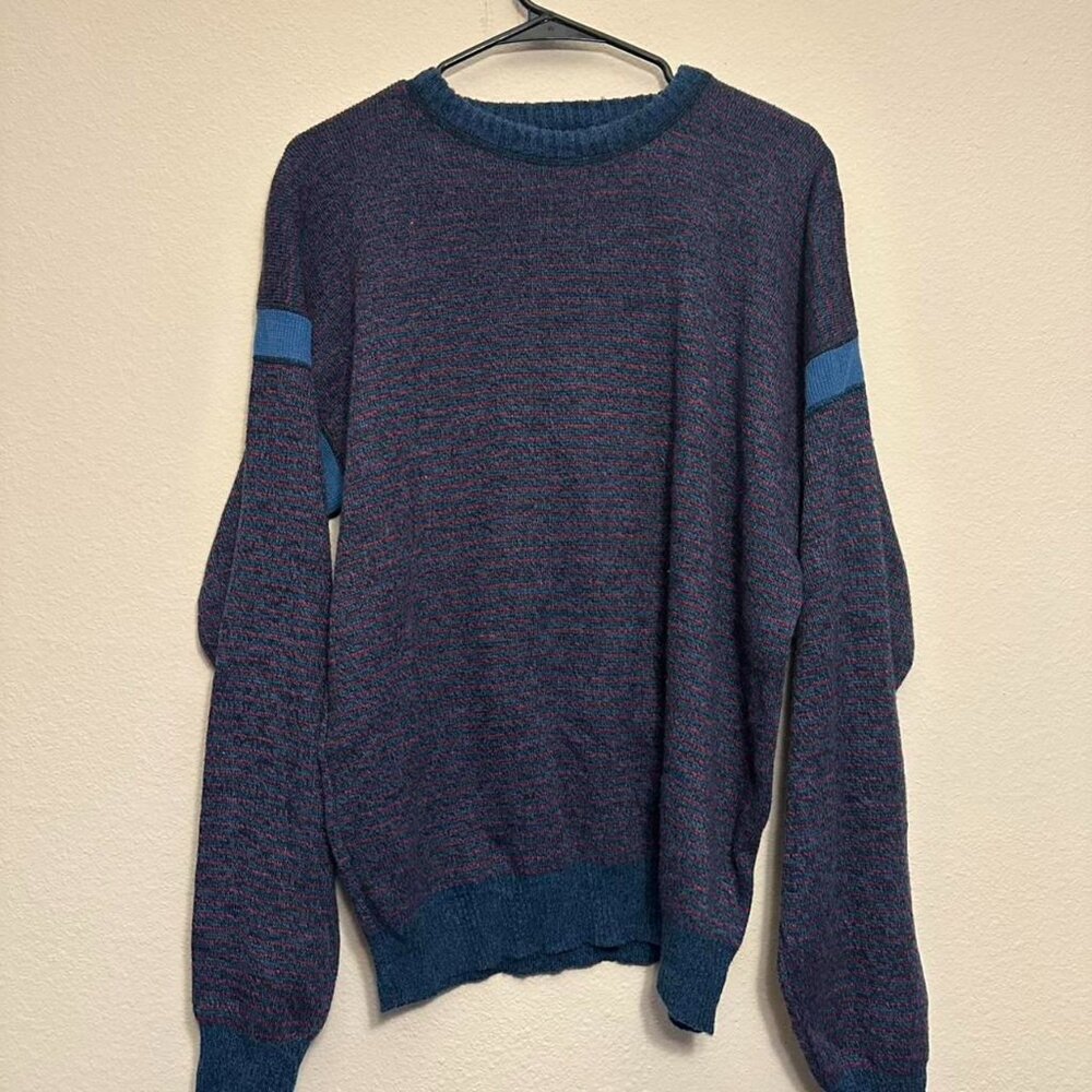 Vintage Par Four Blue &amp; Red Striped Sweater